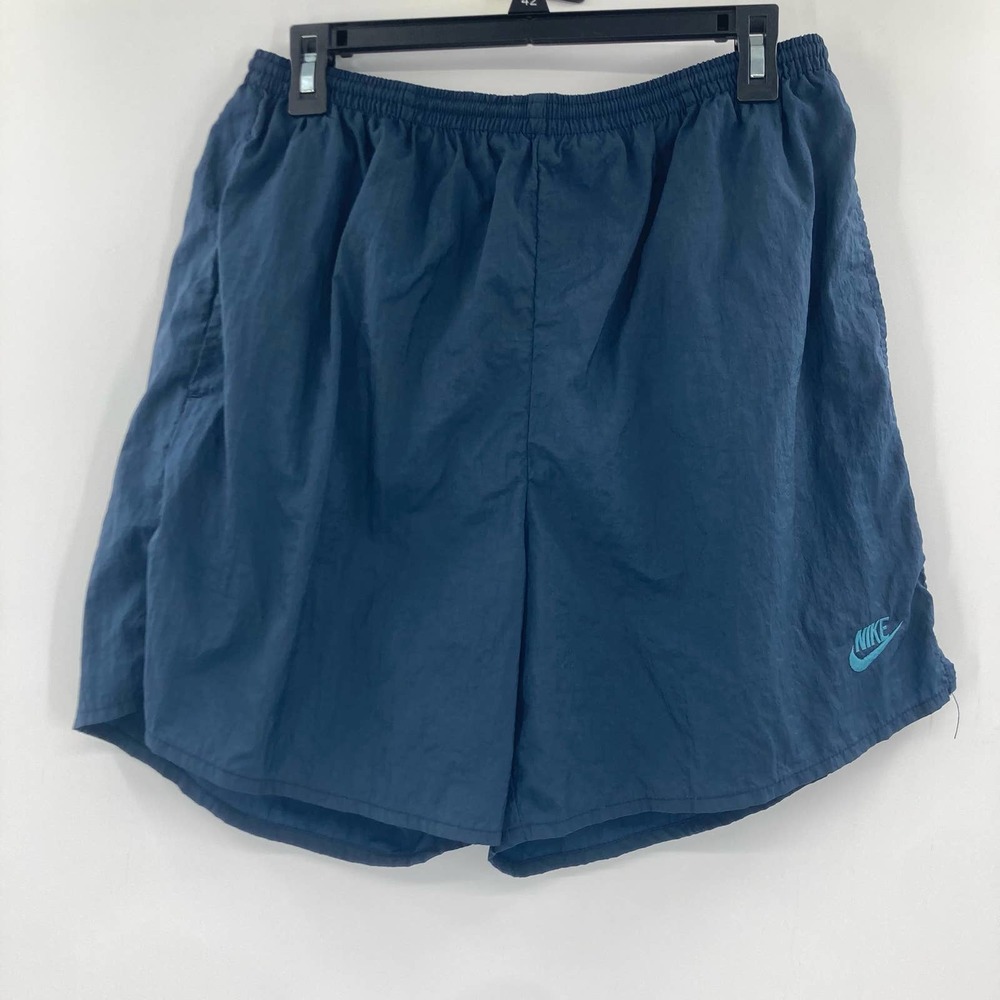 Vintage 90s Nike Mesh Lining Swim Trunks Pockets Mens Large Navy Swoosh